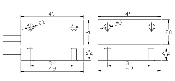 CE Certified Surface mounted magnetic contact in Zinc-alloyed Ideal for metal door/ window