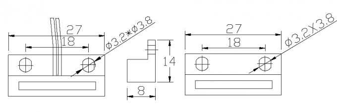 Surface mounted door switch sensor in ABS Housing with size 27*14*8MM