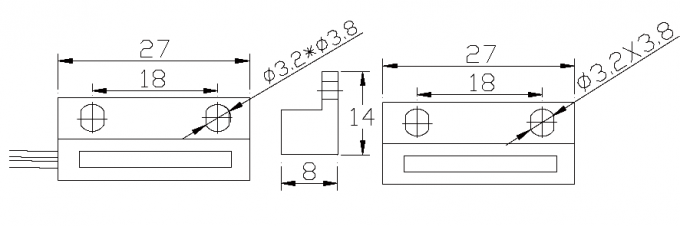 Surface mounted Magnetic Contacts in ABS housing with CE for options of NC,NO&COM