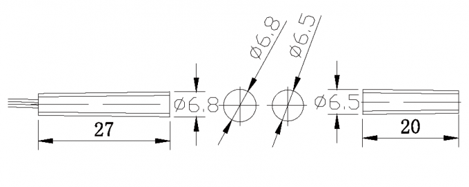 Recessed Door switch sensor in dimension: Φ6.8*27mm for wood door or window