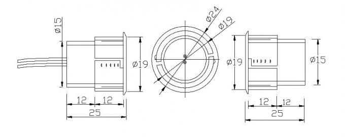 Recessed  Mount Magnetic Switch Sensor in ABS material with Gap of 30-40MM