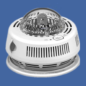 Smoke Alarm, 120V Photoelectric w/Strobe & Battery Backup