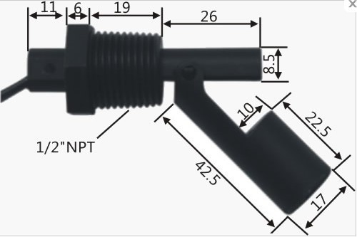 Horizontal install float level sensor