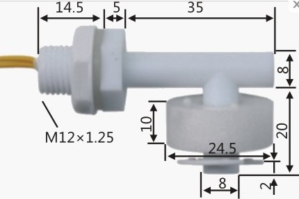 vertical installation float level switch, ideal for water