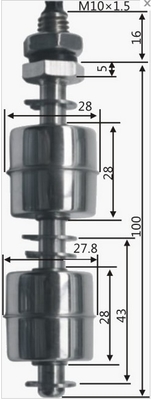 stainless steel float level switch Ideal for water or other liquid with PH-/PH+