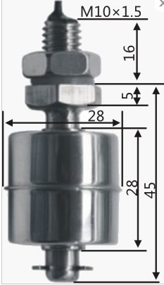 stainless steel float level switch Ideal for water or other liquid with PH-/PH+